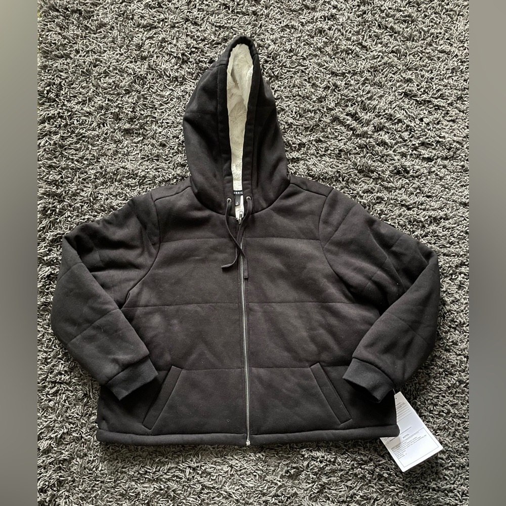 Torrid quilted fur lined jacket with hood